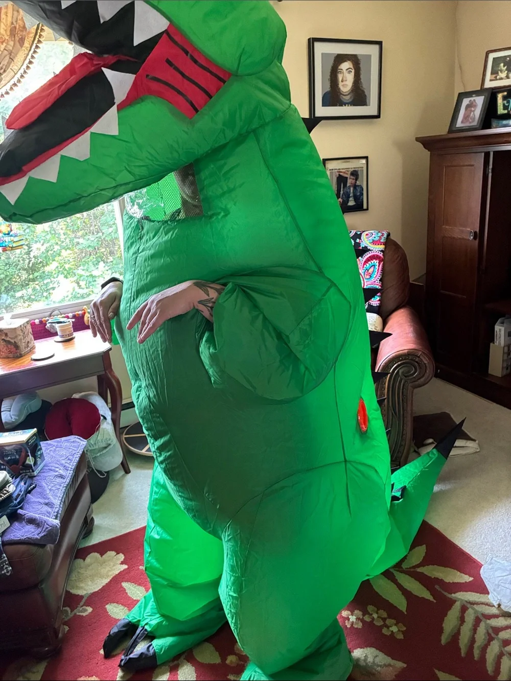 Green Inflatable Dinosaur  Costume - Fun Dino Outfit